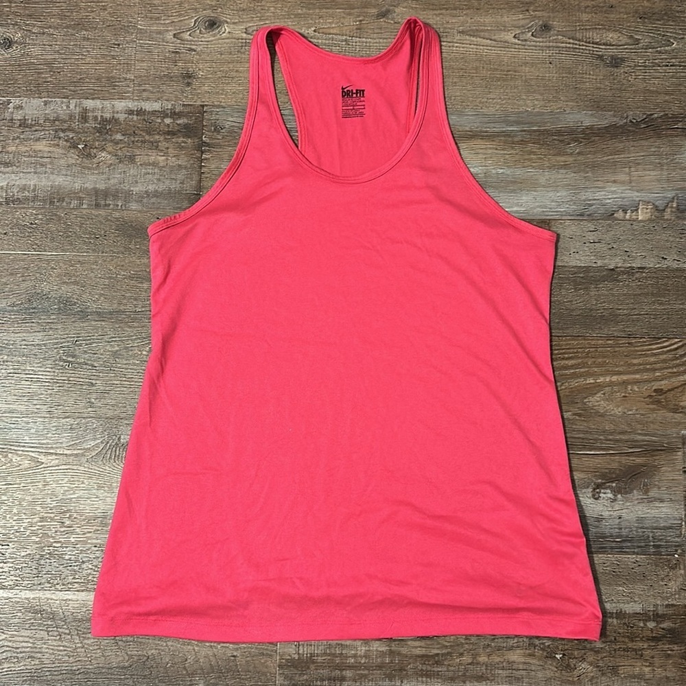 Nike Pink Dry Fit Racerback Gym Tank Shirt Size L